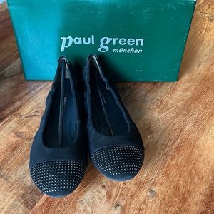 Paul Green Black Suede Ballet Flat, Size 6.5